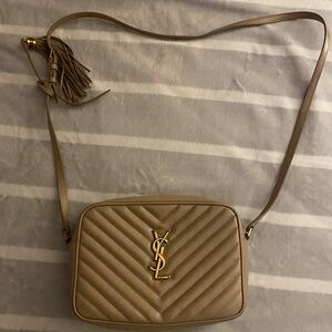 Authentic YSL beige womens camera bag